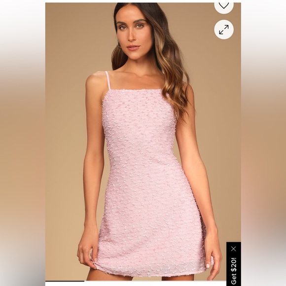 Lulus Pop the Bubbly Pink Tweed Mini Shift Dress Size Medium - Picture 1 of 11